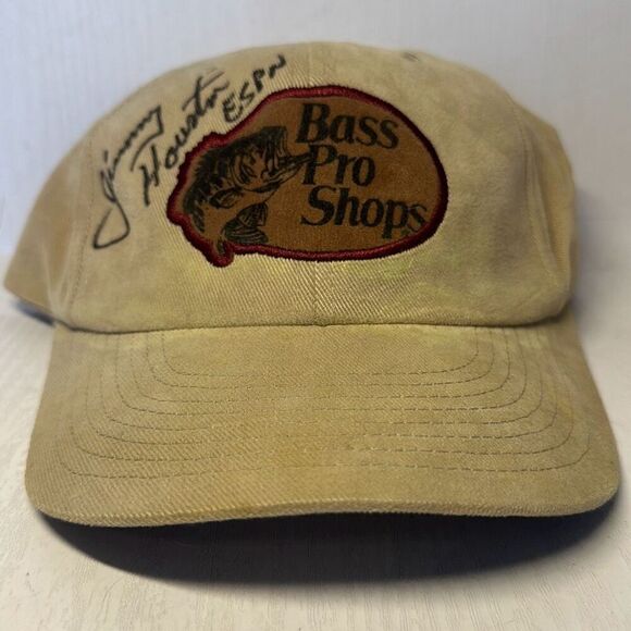 Bass Pro Shops Adjustable Snapback Hat Signed By Jimmy Houston - Picture 1 of 7